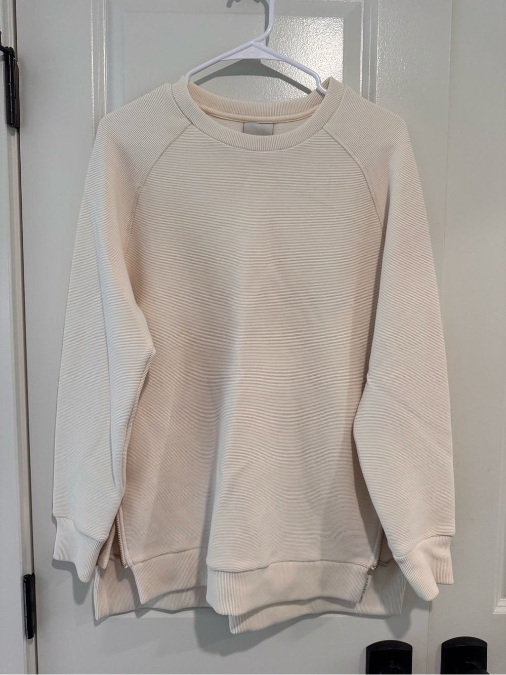 Varley Fine Ribbed Cream Women's Sweatshirt Crewneck Tunic